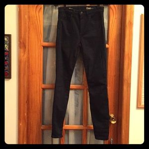 Gap True Skinny High Rise Sateen Navy Jeans